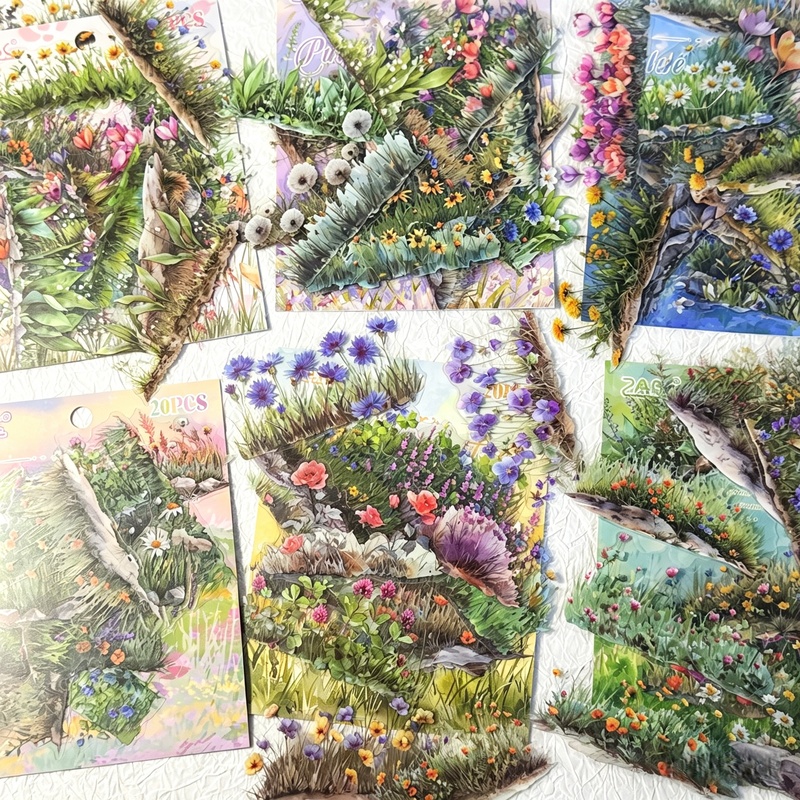 Garden Journal Planner - Lot de 20 feuilles d'autocollants floraux