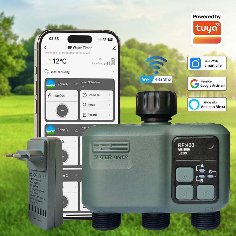 Wifi Irrigation Timer - Minuteur d'arrosage Tuya Wifi+RF433 à 3